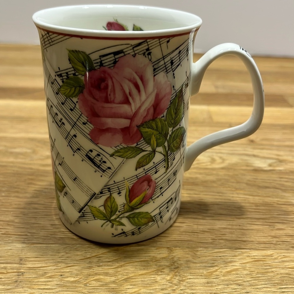Roy Kirkham Harmony 1997 Roses & Sheet Music Print Fine Bone China Tea Cup Mug